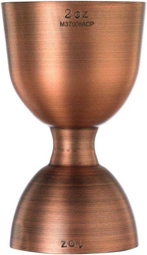 Barfly M37006ACP Heavy-Duty Bell Jigger, Straight Rim, 1 oz x 2 oz, Antique Copper