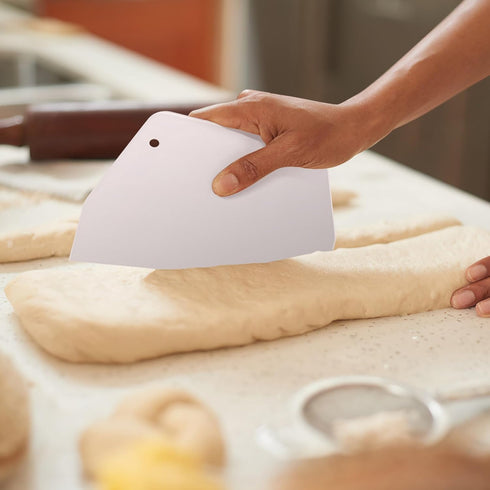 YARNOW Bench Scraper, 2 PCS Plastic Dough Scrapers, Food-Grade Bench Scrapers for Baking