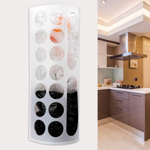 Lunies Grocery Bag Holder, Wall Mount Hanging Trash Bag Organizer for Kitchen, Large Capacity, 2-pack