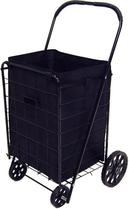 Folding Shopping CART Liner Insert with Cover in Black (Liner Only).