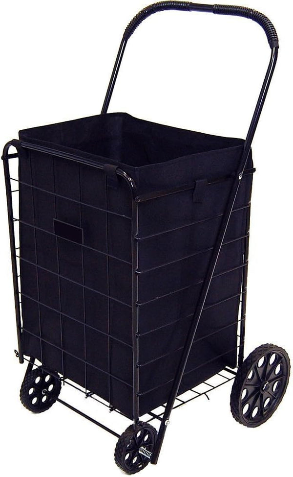 Folding Shopping CART Liner Insert with Cover in Black (Liner Only).