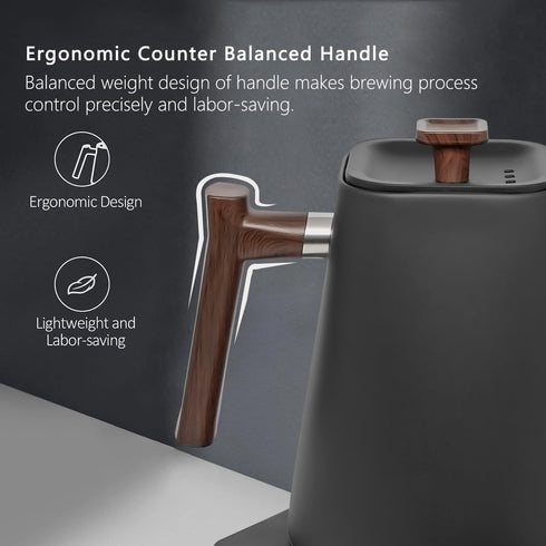 1 304 1L Electric Kettles, Gooseneck Electric Kettle, Temperature Control, for Pour Over Coffee and Tea, Stainless