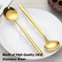 Gold Plated Stainless Steel Espresso Spoons, Pack of 6, lyfLux Mini Teaspoons Set for Coffee, Dessert, 5.3 Inch