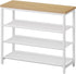 HOOBRO Shoe Rack with 3 PU Shelves, 4-Tier Shoe Storage Organizer for