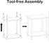 THUMEYE 2-Tier 17H, 15.7D x11.8W, Low Side Table Space-Saving Small Nightstand with Solid Wood Legs, Tool-Free