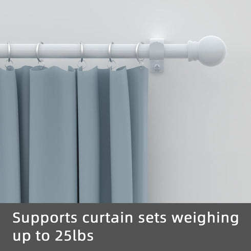 Curtain Rods for windows 48 to 84-93 inch,5/8 inch Decorative Curtain Rod Set, White Splicing Heavy Duty Metal Curtain Rod with Brackets by GXOACKJ