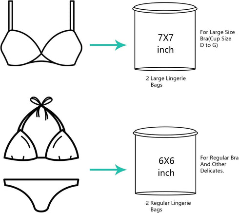 BAGAIL Laundry Bags, Mesh Wash Bag for Intimates and Delicates, 7Pcs (1XL, 2L, 2M, 2 Bra Bags)