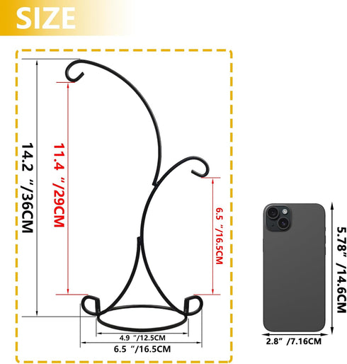 2Pcs 14.2"x 6.5") YY YEARCHY Ornament Display Stand Metal Stand Air Plant Stand Decorative Flower Pot Holder Iron