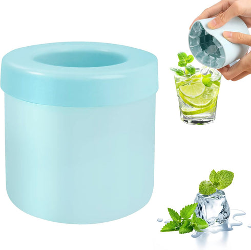 New Cylinder Silicone Ice Cube Mold, 3D Ice Cubes Maker, Easy-Release Press-Type Decompress Ice Lattice