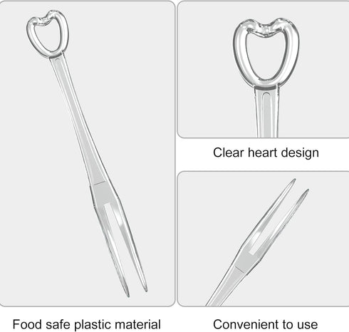 YEAJOIN 300PCS Disposable Plastic Fruit Forks, Mini Cake Forks, Tasting Appetizer Cocktail Picks for Small Desserts