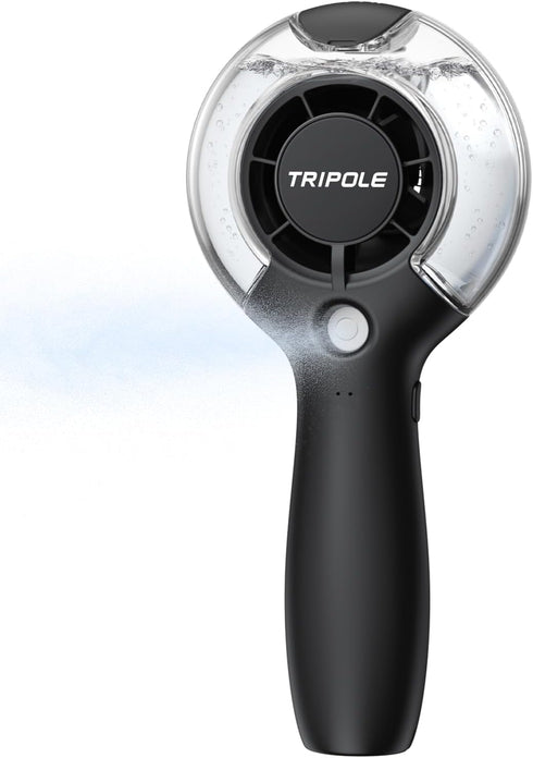 TriPole Portable Handheld Misting Fan, 4000mAh Rechargeable Personal Mister with 40ml Water Tank for Outdoor Travel