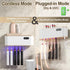 AFQLED 4 UV Toothbrush Sanitizer Holder for | Wall Mounted Toothbrush Holder for Bathroom with Fan Drying | USB