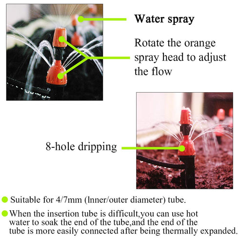 XINGYHENG 50Pcs (25Pairs) 360 Degree Adjustable Misting Drippers for Irrigation System