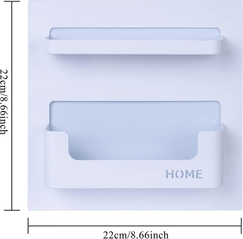 Bedside Shelf Organizer, Adhesive Wall Mounted Holder for Phone, Glasses, Remote Control - White, Good for Home,