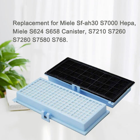 EZ SPARES 2Pcs Replacement for Miele SF-AH30 S7000 Hepa Filter for Miele S624 S658 Canister Vacuum Cleaner