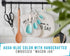 Ceramic Mason Jar Measuring Spoons, Aqua Blue, 4 Rustic Tablespoons for Farmhouse Kitchen Decor
