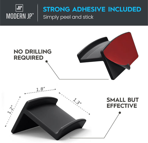 Modern JP Adhesive Hat Hooks for Wall, 16-Pack, Minimalist Design, No Drilling, Strong Hold Hat Hangers