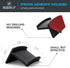 Modern JP 8-Pack Adhesive Hat Hooks for Wall, Minimalist Design, No Drilling, Strong Hold Hat Hangers, Black