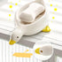 Fewile 1 Pack Shower,Bathroom,Bar,Kitchen,Counter Duck Ceramic Soap Dishes,Soap Holder with Drain,Soap Dish