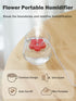 Small Flower USB Humidifier, Creative Cute Atomization Mist Maker, Simple Mini Ultrasonic Fogger, Personal Portable Waterproof Air humidifier for Home Bedroom Office Desk (Blue+Red)