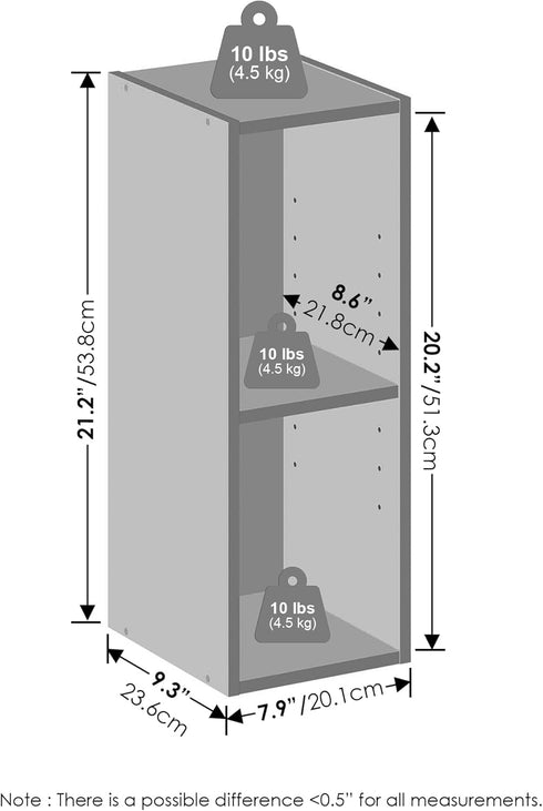 2-Tier Closet Closet Closet 8-Inch Furinno Reed Organizers and Storage, Organizer, Open Shelf Storage, for Wardrobe
