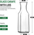 Set 4 1 of Square Glass Carafe with Lid, Liter Clear Glass Pitcher, Beverage Serveware Carafe for Mimosa Bar, Brunch