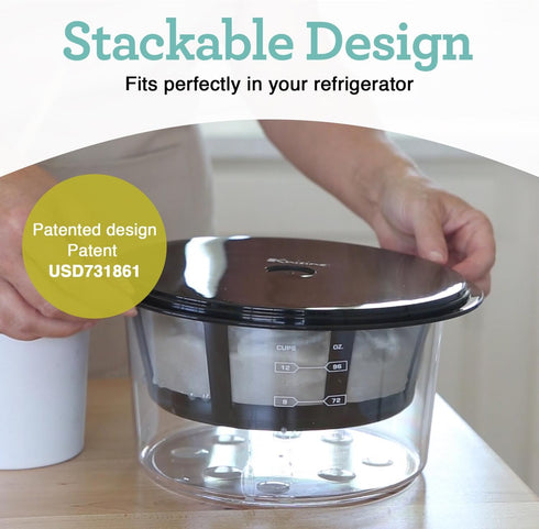 GY60 Euro Cuisine Greek Yogurt Maker with Ultra Fine Mesh Stainless Steel Strainer Basket, BPA Free, Patented Greek