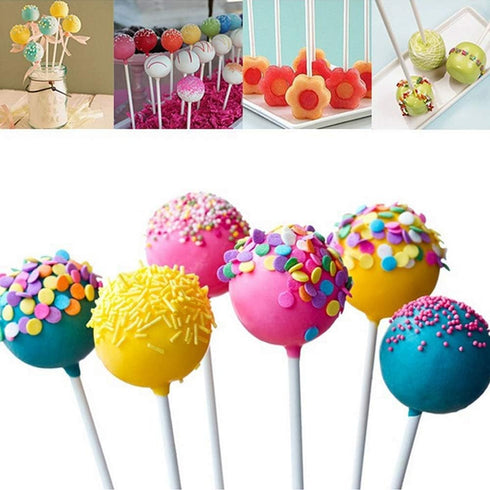 100Pcs 6 Inch Cake Pop Sticks, White Paper Lollipop Sticks for Cookies, Candy, Chocolate, Cake Topper