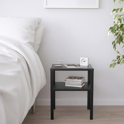 IKEA Knarrevik Black Nightstand with Practical Storage