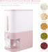 Rubtlamp 22.5 Lbs Pink Rice Dispenser - Rice Storage Container with Measuring Cup for Household Kitchen Use.