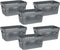 Glad Plastic Baskets for Organizing, Set of 6 Nesting Shelf Bins with Handles, 1 Gallon, Grey