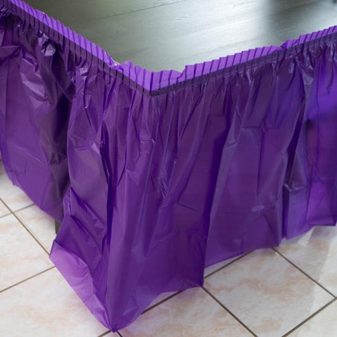 Unique Industries Plastic Table Skirt, Purple, 29" x 14"