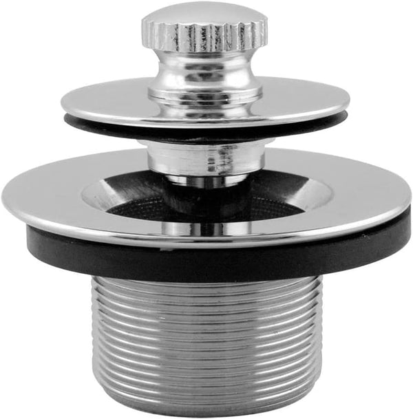 Westbrass 1-1/4" NPSM Fine Thread Twist & Close Bath Drain Plug, Polished Chrome