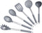 Silicone Kitchen Utensils Set, 6-Pieces Grey Cooking Utensils for Nonstick Cookware, Silicone Spatulas with Stainless