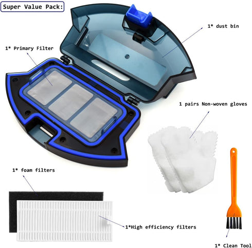 Vacuums Dust Collector Bin Replacements Compatible with eufy RoboVac 11S,for RoboVac 11S Plus, for Robovac 12 15C 15T, 25C, 30, 30C, 35C Robotic Dustbin Vacuum Cleaner Spare Parts