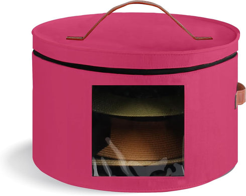 Hat Box, Stackable Round Brim Hats Organizer for Closet, Travel Hat Boxes for Women, Collapsible Cowboy Hat Storage