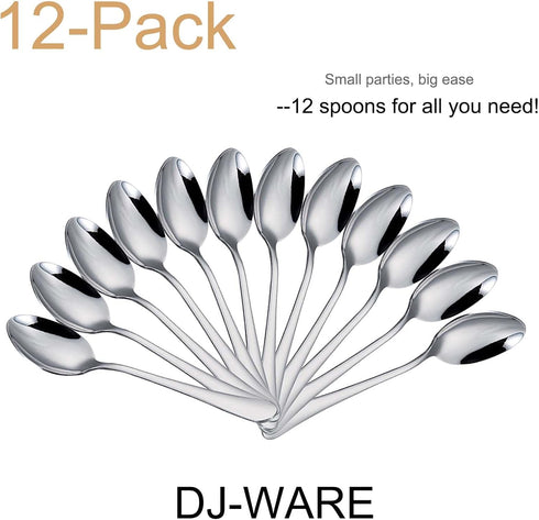 DJ-WARE Small Teaspoons Stainless Steel Tea Spoons Set of 12, 5.5 Inch