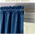Luxury Velvet Valance Curtains, Light Blocking Small Window Scalloped Valance, 52 x 18-inch, Blue