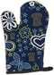 Caroline's Treasures BB5086OVMT Blue Flowers Black Labrador Oven Mitt, Heat Resistant Thick Kitchen Mitt