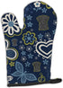 Caroline's Treasures BB5086OVMT Blue Flowers Black Labrador Oven Mitt, Heat Resistant Thick Kitchen Mitt