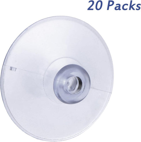 Whaline 20 Packs Clear Suction Cup PVC Plastic Sucker Pads, Heavy Strength for Bathroom