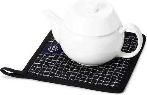 Encasa Homes 8 inches Oven Microwave Potholders (2 pc Set) - Heat Resistant for Kitchen Cooking & Baking