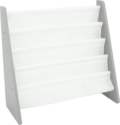 Humble Crew 4-Tier Kids Bookshelf, Grey Wood/White - Premium Book Shelf for