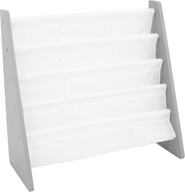 Humble Crew 4-Tier Kids Bookshelf, Grey Wood/White - Premium Book Shelf for