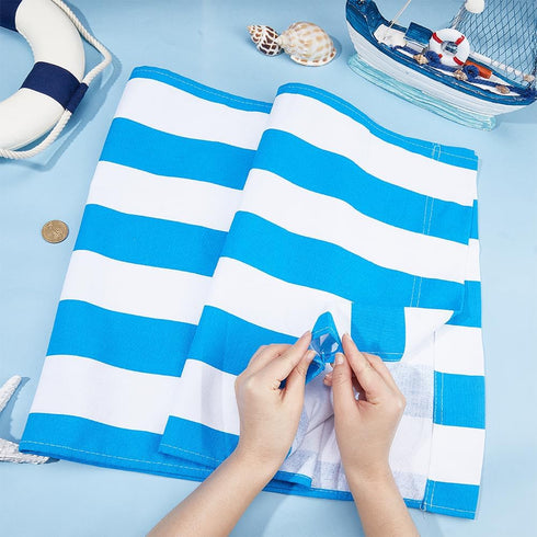 44.49x17 1.5mm GORGECRAFT Beach Sling Chair Replacement Canvas Thick Blue and White Stripes Patio Sling Chairs Cloth