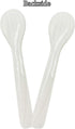 2 Pack 4.73inch Handcraft Mother of Pearl Caviar Spoons with Round Handle and Plastic Storage Box - White, Style D