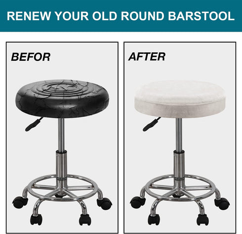 GAMUKAI 2 Pack 14"-16", Counter, Round Bar Stool Covers Stretchable Round Vanity Stool Cover, Fits Diameter Elastic Hem