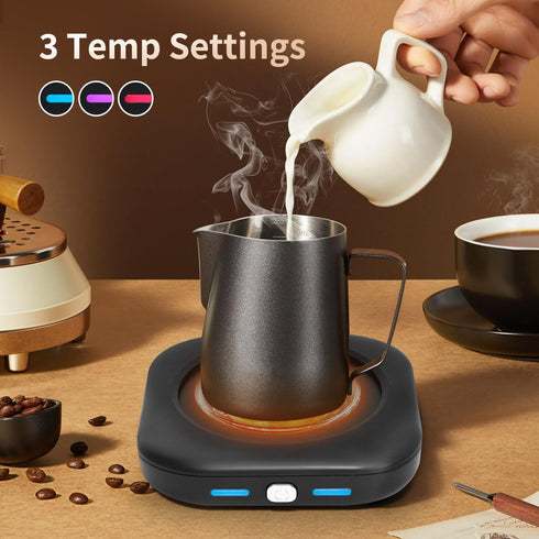 YsyYey 24W 3 Settings Electric Coffee Cup Warmer for Office Desk, Mug Warmer Plate with Auto Switch Off, Heat Tea
