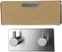 Wall Mounted Coat Hook Rail, Self Adhesive Stainless Steel Hanging Hooks Rack for Hallway Kitchen Storage (2-hook)