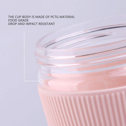 Electric Juicer Cup, Mini Portable USB Rechargeable Blender, Pink Mixing Bottle for Shakes, Fruit, Vegetables, 300ML